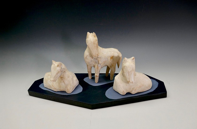 Stan Peterson, Horses on a cloudy night
2021, carved and painted wood