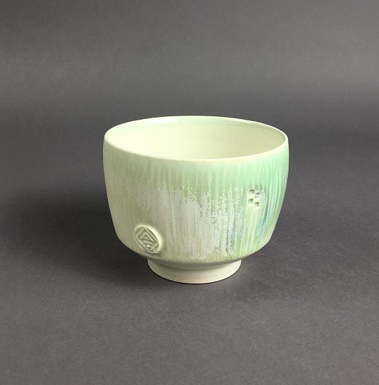 Nick DeVries, Small Round White + Green Bowl 3
ceramic