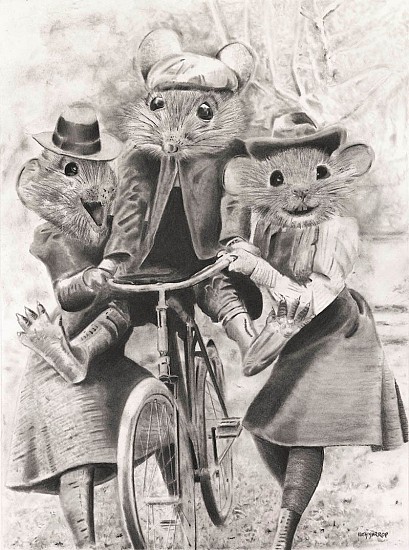 Keith Harrop, Anicurio #25: Mice on a Bike - Special Edition
2021, pencil on paper
