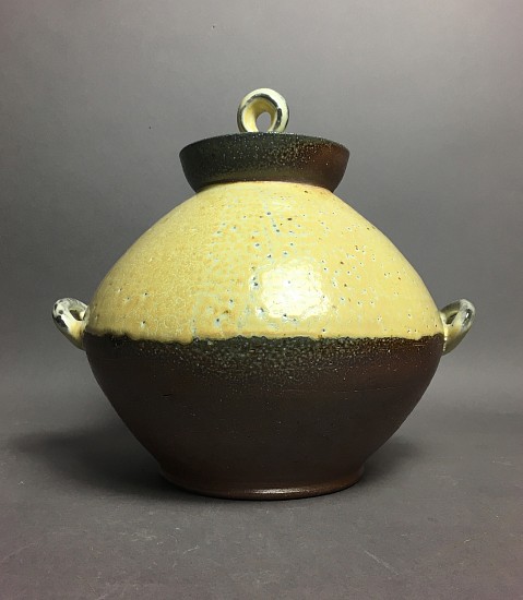 James Tingey, Round Yellow Jar w/Handles
2019, wheel thrown, slipcast, glazed, soda fired