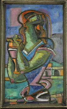 loth 0084 woman combing hair