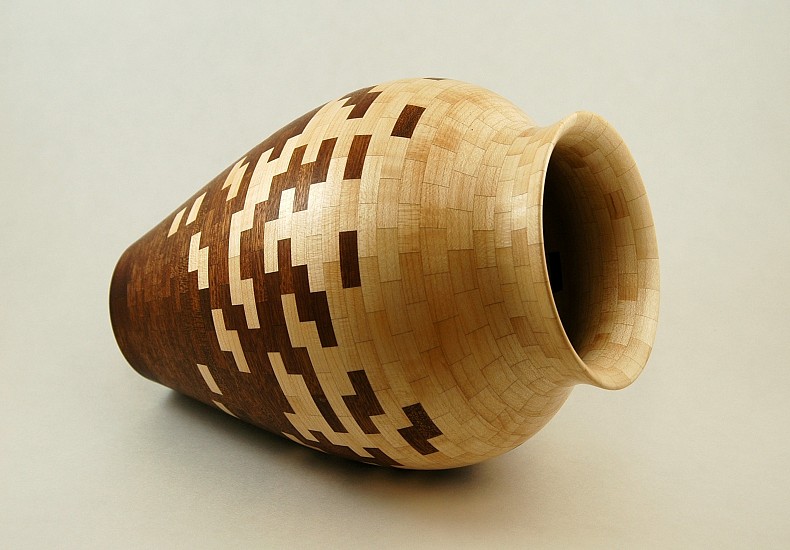 Michael  Frederick, Pixelated Vase
2021, wood-walnut/maple