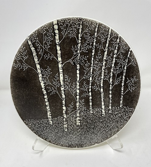 Claudia  Whitten, B&W Aspen Plate - Large
kilnformed glass