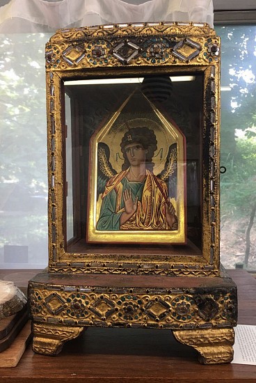 Mary Frances Dondelinger, Archangel Gabriel - Good News
2011, egg tempera, 24 c gold, mixed media