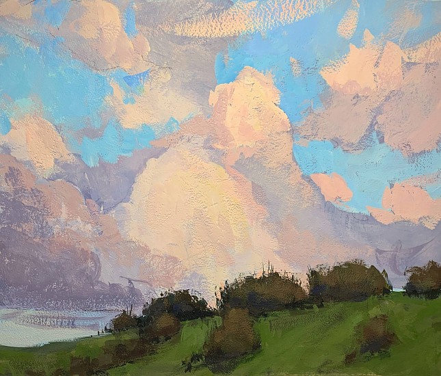 Aaron Johnson, Clouds at Sunset
2020, gouache on watercolor board