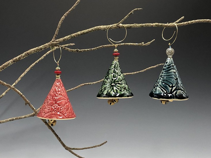 Valerie Seaberg, Christmas Bell Ornament
2021, Handbuilt stoneware impressed with lace
