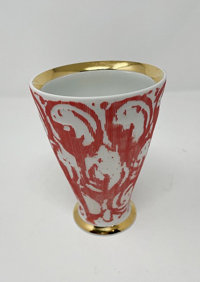 Dallas Wooten, Red Etched Tumbler
2022, Cone 10 stoneware porcelain, colored porcelain, glaze, luster