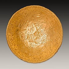 Valerie Seaberg, Gold Fossil Bowl
2019, Hand built stoneware impressed with fossils, coral, sea urchin, etc.
