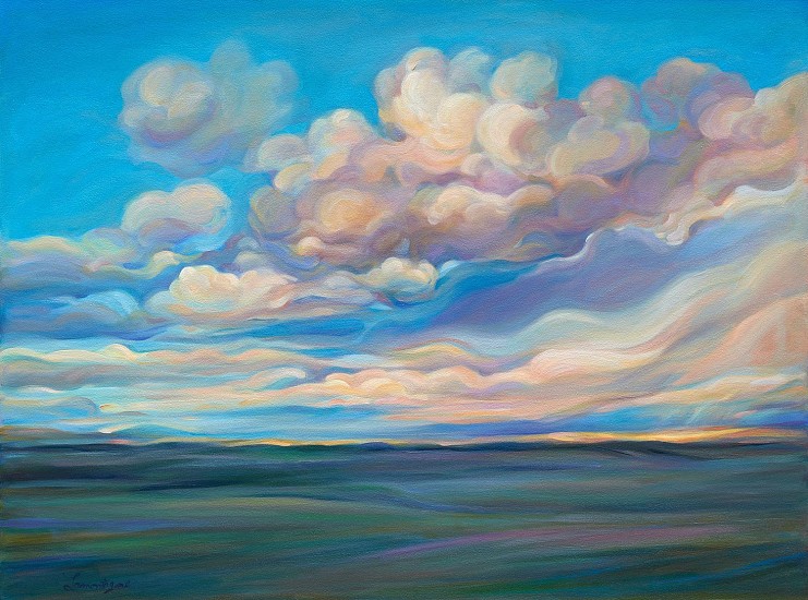 Louise Lamontagne, Amidst the Clouds (Cottonwood Sky)
2021, oil on board