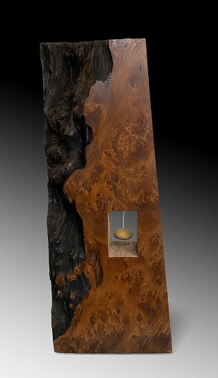 Jill Kyong, If Then, Go To
2022, Redwood Burl with Hanging Yellow Heart Stone