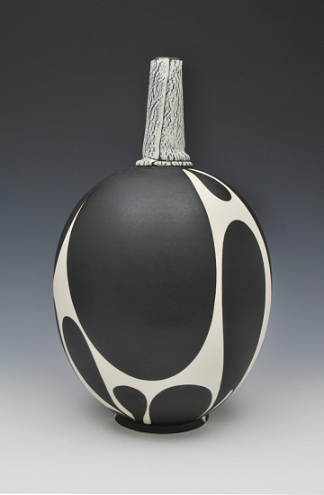 Sam Scott, Black and White Bottle with Handbuilt Neck
2019, kai porcelain