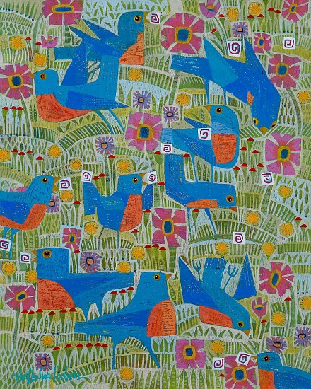 Shelle Lindholm, Bluebird Day
2023, acrylic on panel