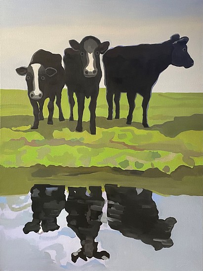 Sheila Miles, Reflecting Cows
2023, oil