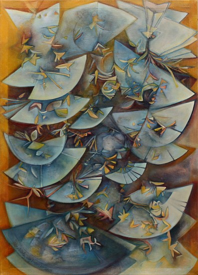 Allie Kurtz Vogt, Fragments of a Muse
2018, oil paint, aqaba paper, pigmented wax, oil pencil on canvas