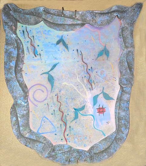 David Hutchens, Turquoise Leaf Pattern Shield
2001, mixed media