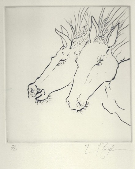 Frank Boyden, Horses from a Carousel at Birth, Edition 3/10
drypoint