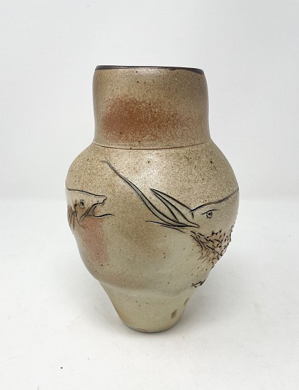 Frank Boyden, One Fish and Bird Bottle
2010, woodfired porcelain