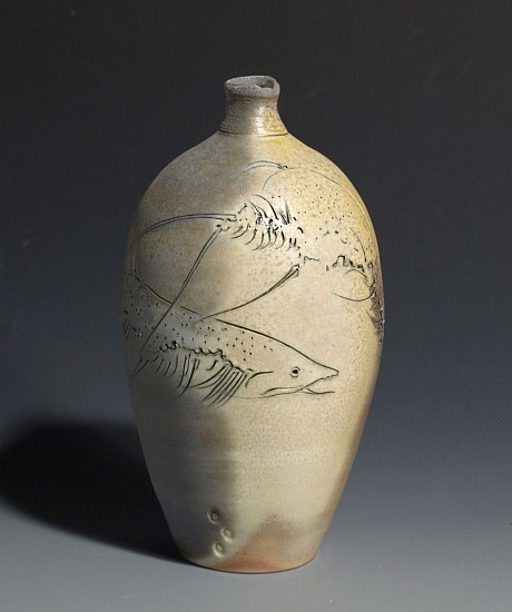 Frank Boyden, Bottle with Salmon 2
2015, Wood fired lemoge porcelain