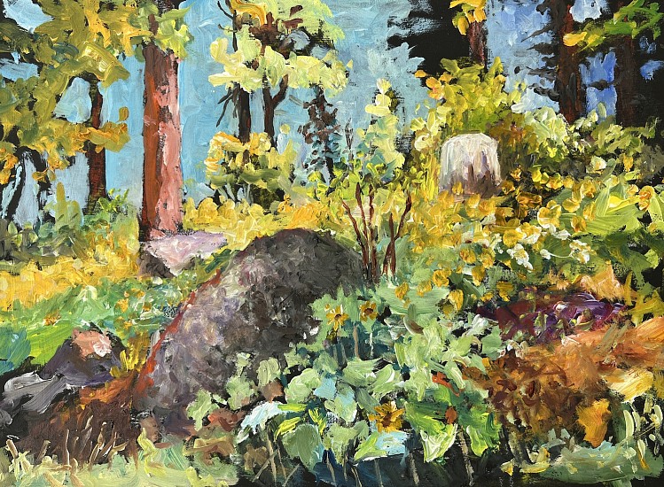 LR Montgomery, CDA Balsam with Rock & Tree Stump
2024, oil on panel