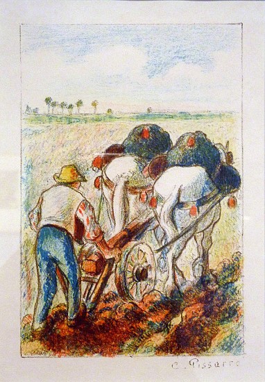 Camille Pissarro, La Charrue (The Plow)
1901, original lithograph printed in four colors on wove paper