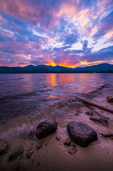 poer 0005 sunset fades beyond priest lake 18x12
