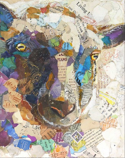 Jacquie Masterson, Lucky Ewe
2023, paper collage on a wood panel