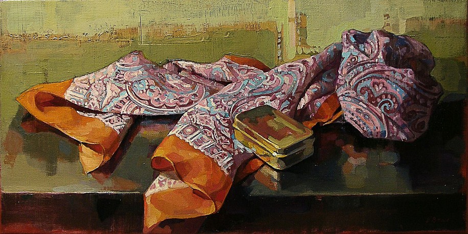 Victoria Brace, Still Life with Scarf and Snuffbox
2023, oil on canvas