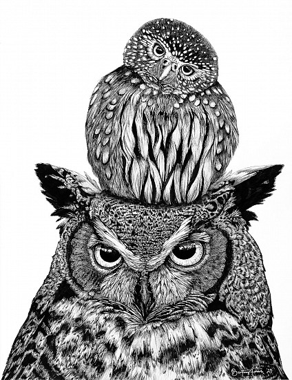 Brittany Finch, Unlikely Friends Print (Owls/limited edition)
2023, print