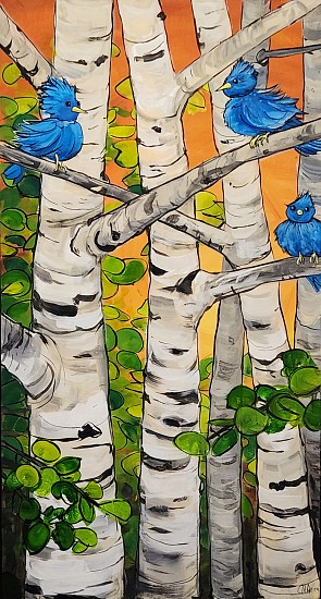 Joel Stehr, Paper Birch Trio
2024, acrylic on wood