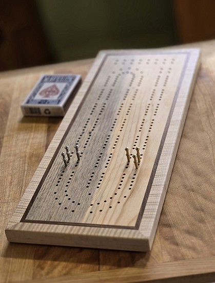 Joel Stehr, Cribbage #2
2024, Blue pine, walnut, maple