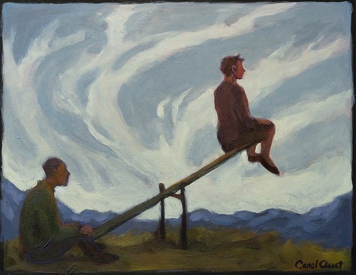 Carol Aust, Seesaw
2024, acrylics on panel