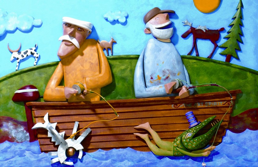 Allen and Mary Dee Dodge, Fishing the River of the Collective Subconscious
2007, acrylic on wood