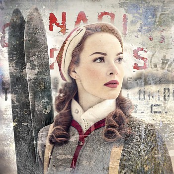 anst 0013 anstead dk series vintage woman skier canadian apples sm