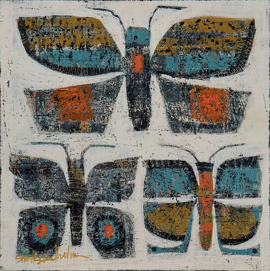 Shelle Lindholm, Rustic Moths
acrylic on panel