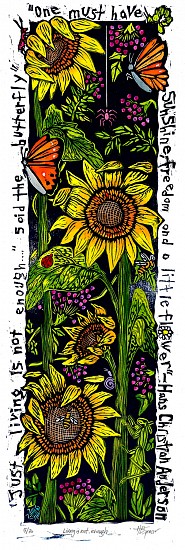 Hannah Spencer, Living Is Not Enough
woodblock watercolor
