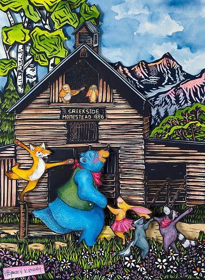 Hannah Spencer, Collaboration with Karen Savory - Barn Dance
mixed media