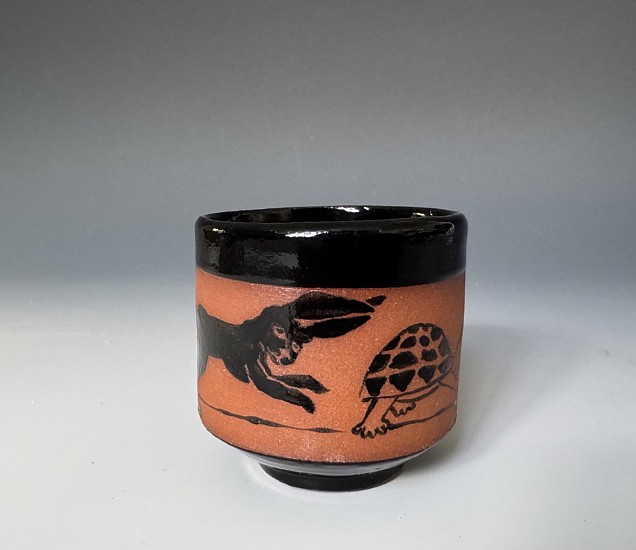 Mary Frances Dondelinger, Small Cup - Tortoise and Hare
clay
