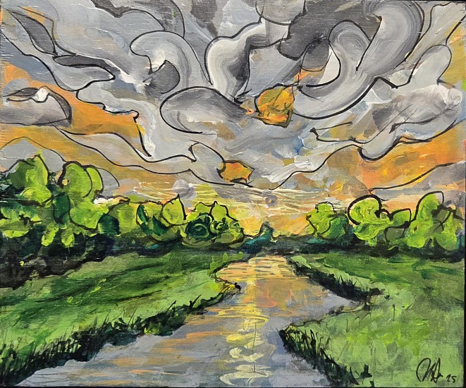 Joel Stehr, Sunrise Crescendo
2025, acrylic on wood