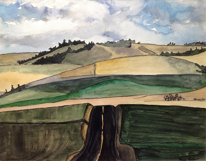 Megan Perkins, Road Into Hills
2017, print