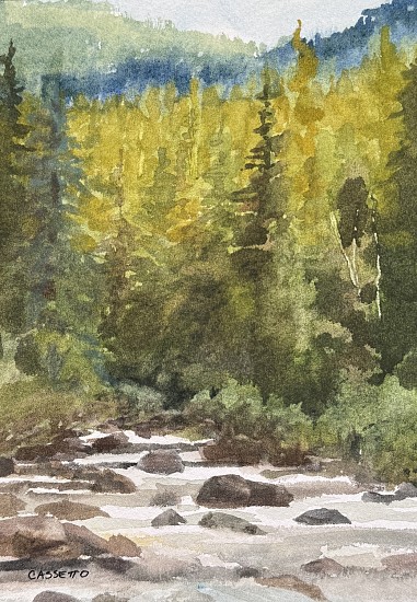 Erin Cassetto, Going with the Flow""
2025, varnished watercolor