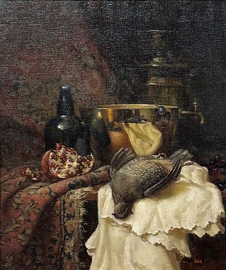 Del Gish, Still Life with Quail
oil
