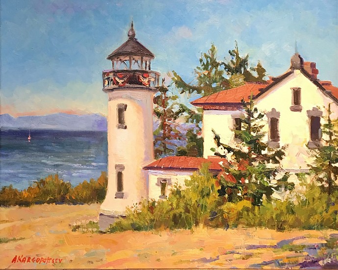 Aleksandr Kargopoltsev, Plein air at Fort Casey, WA
2025, oil on canvas board