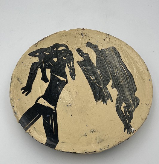 Patrick Siler, Tan Platter with Woman 10