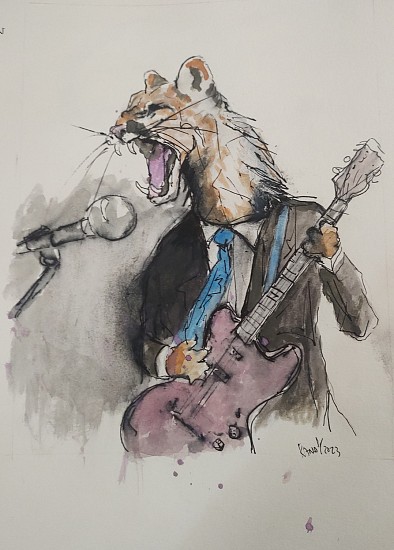Randy Palmer, Meow!
2025, water color and ink on paper