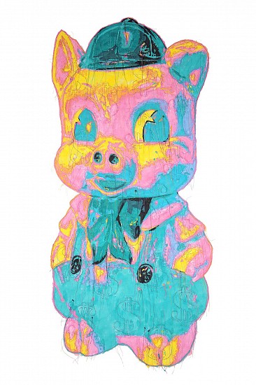 Helen Parsons, War Pig
2021, Acrylic on unbleached cotton, raw edge appliqué, free-motion embroidery, unframed