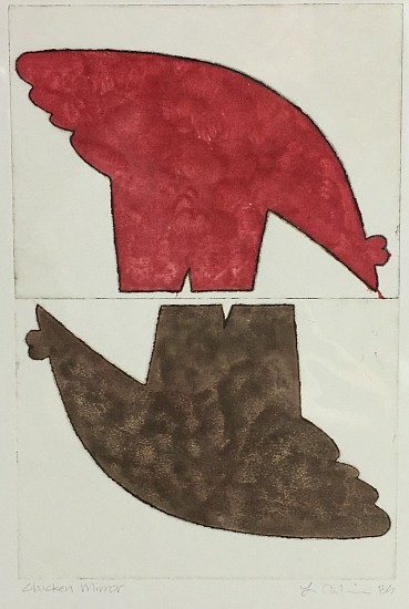 Larry Calkins and Becky Street, Chicken Mirror
2017, monoprint with drypoint